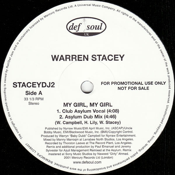 Warren Stacey - My Girl, My Girl